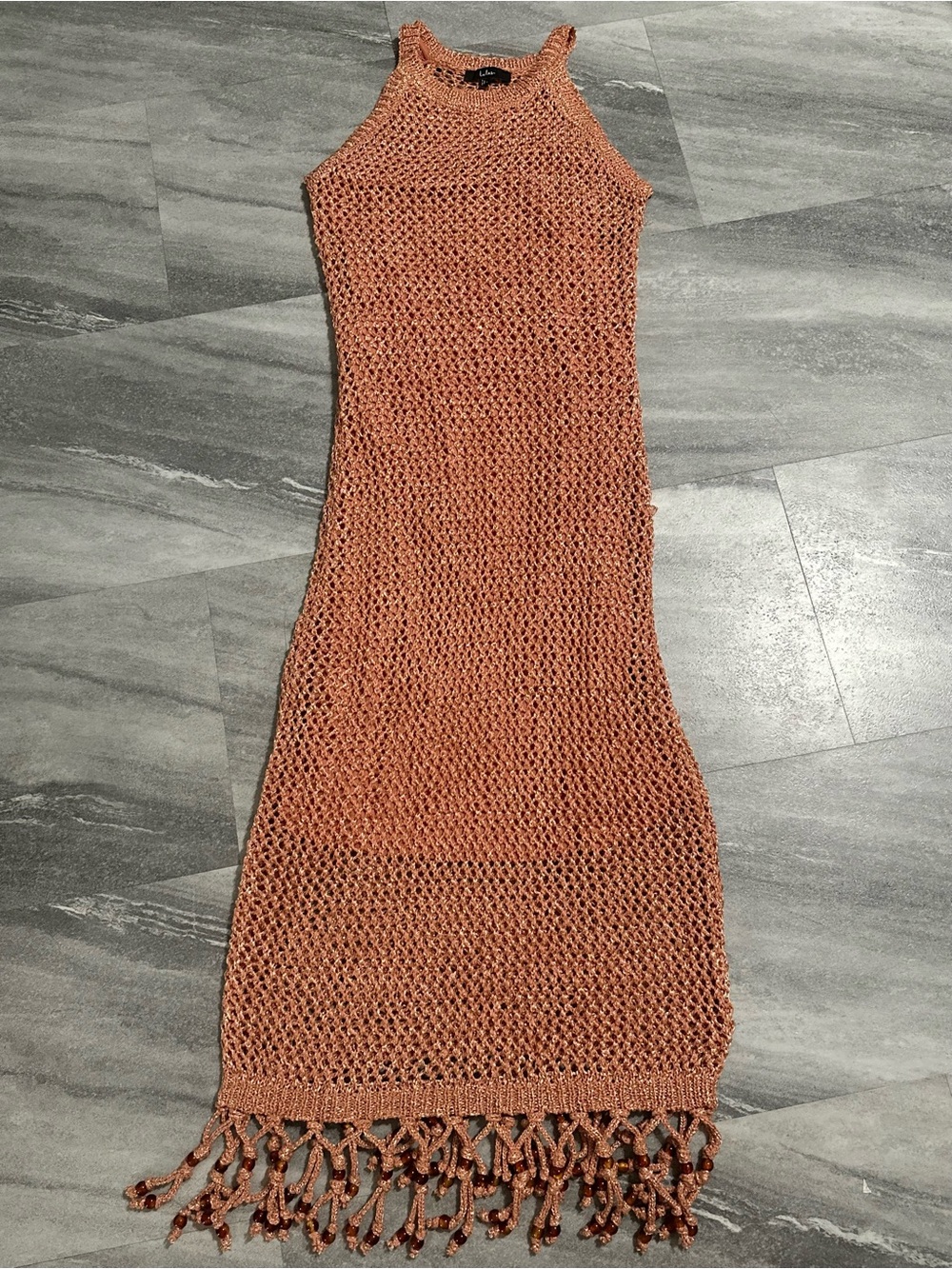 Lulus Orange 🍊 crochet dress L